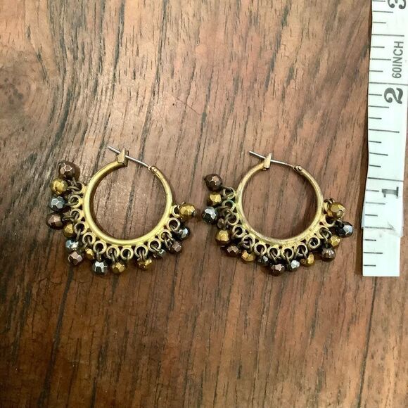 Boho Metal Hoops Euc - Picture 2 of 2